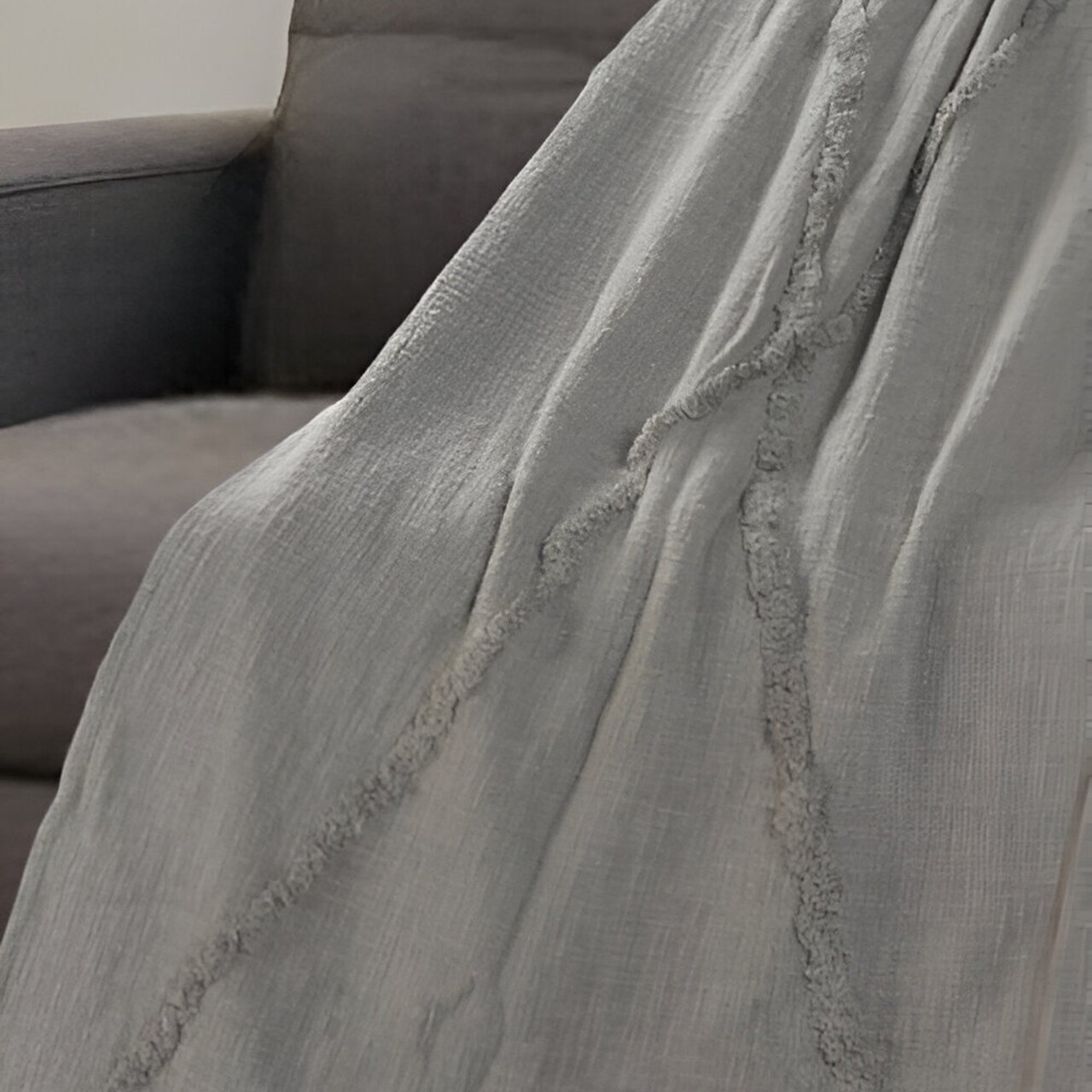 Edge Collections - 50" x 60" - Gray - Cozy Woven Throw Blanket for Home Décor - 1 Piece